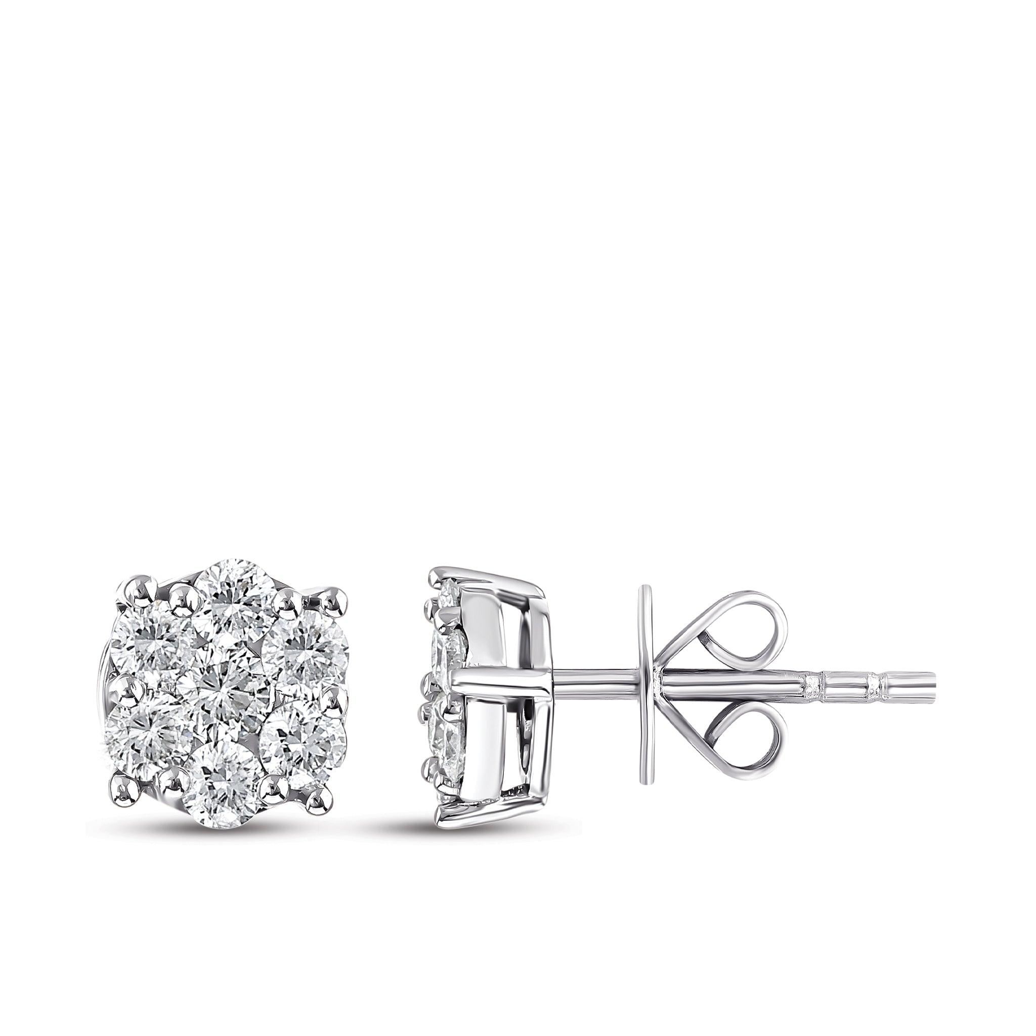 Diamond Design Stud Earrings