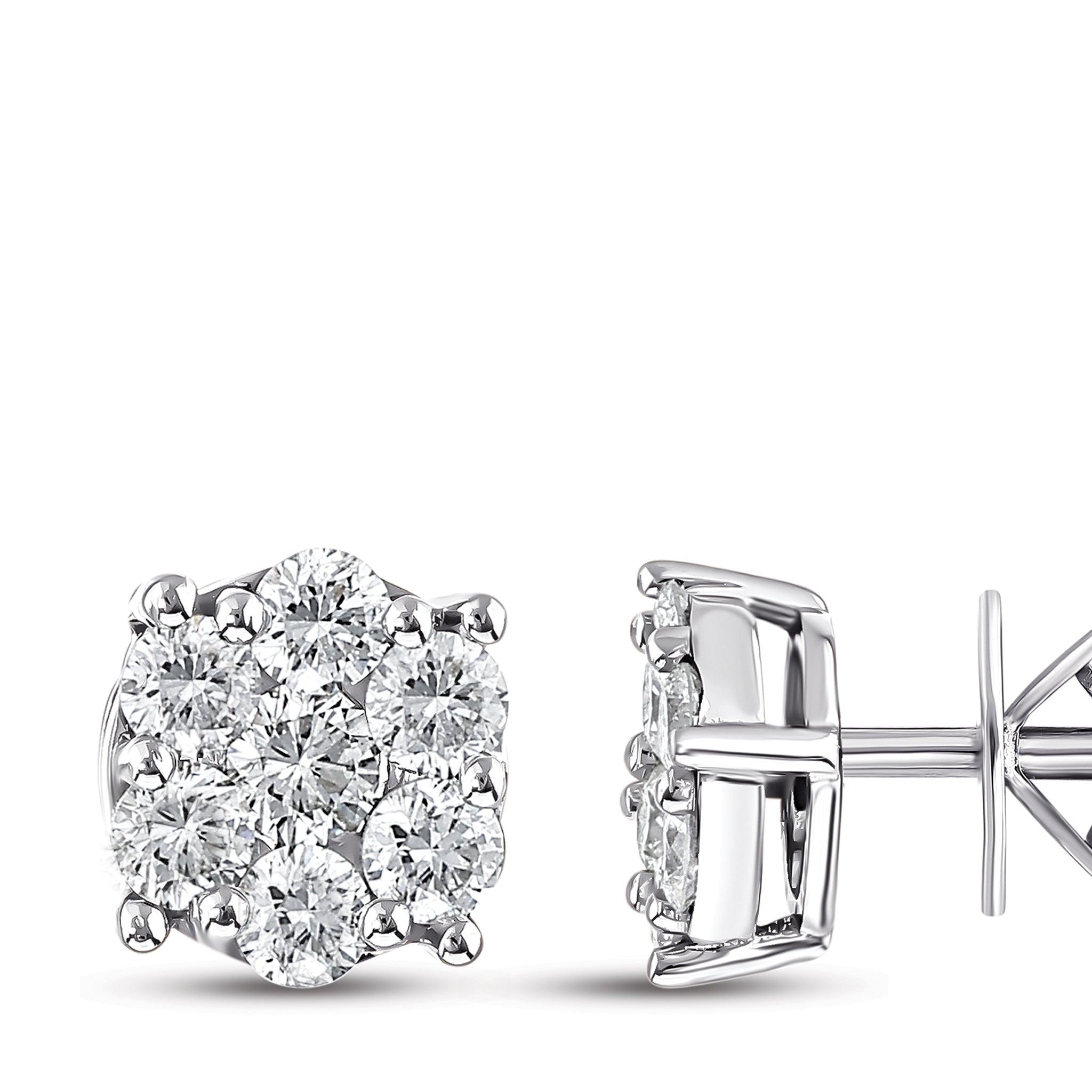 Diamond Design Stud Earrings