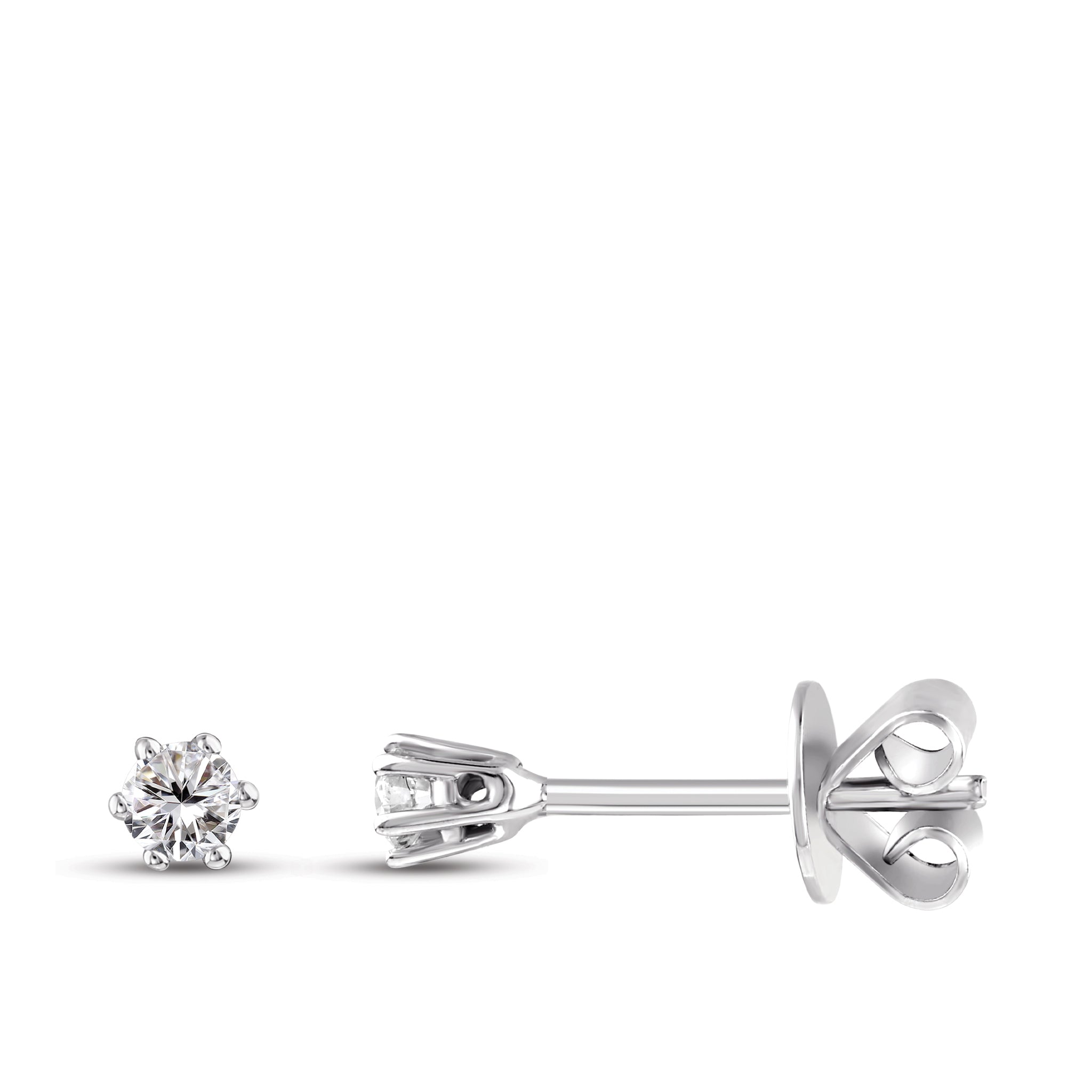 Solitaire Diamond Stud Earrings