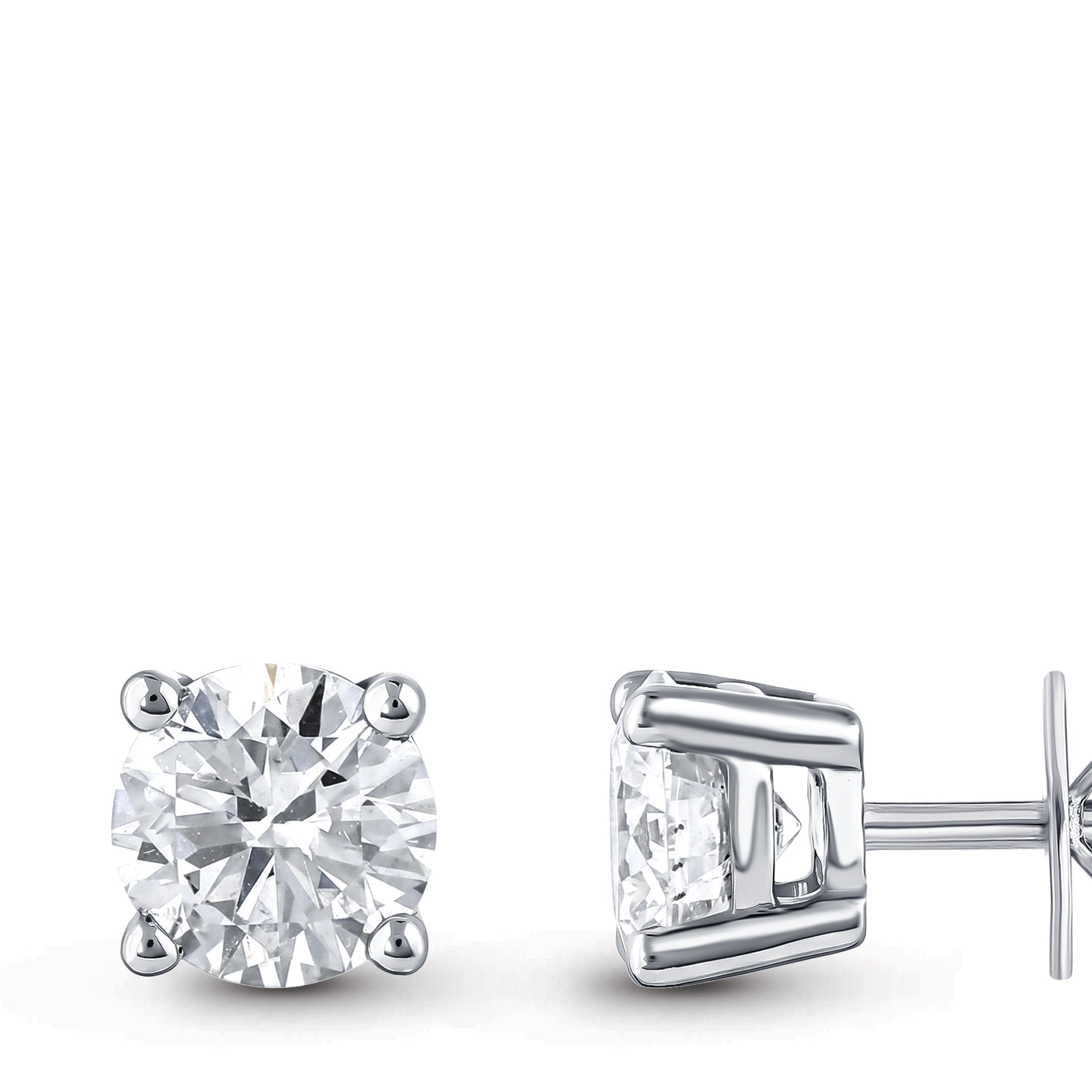 Diamond Solitaire Stud Earrings