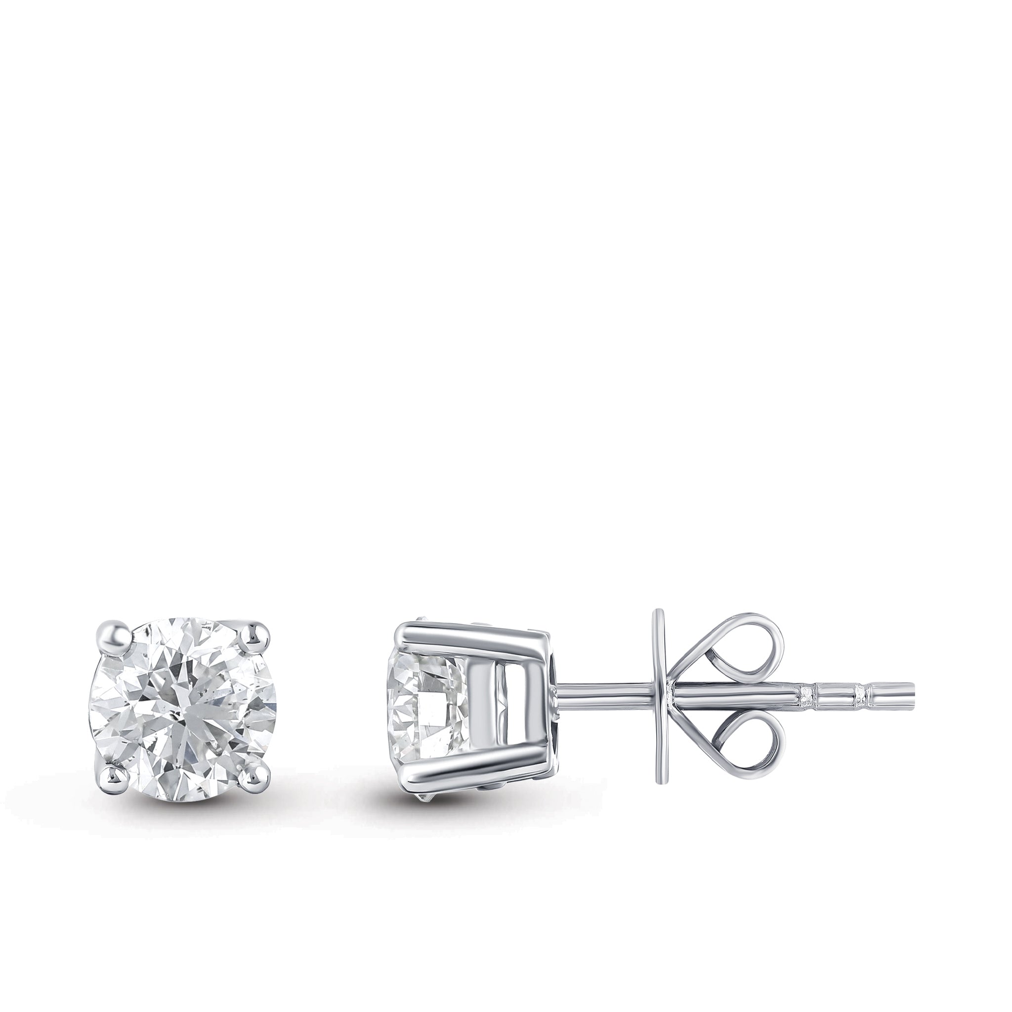 Diamond Solitaire Stud Earrings
