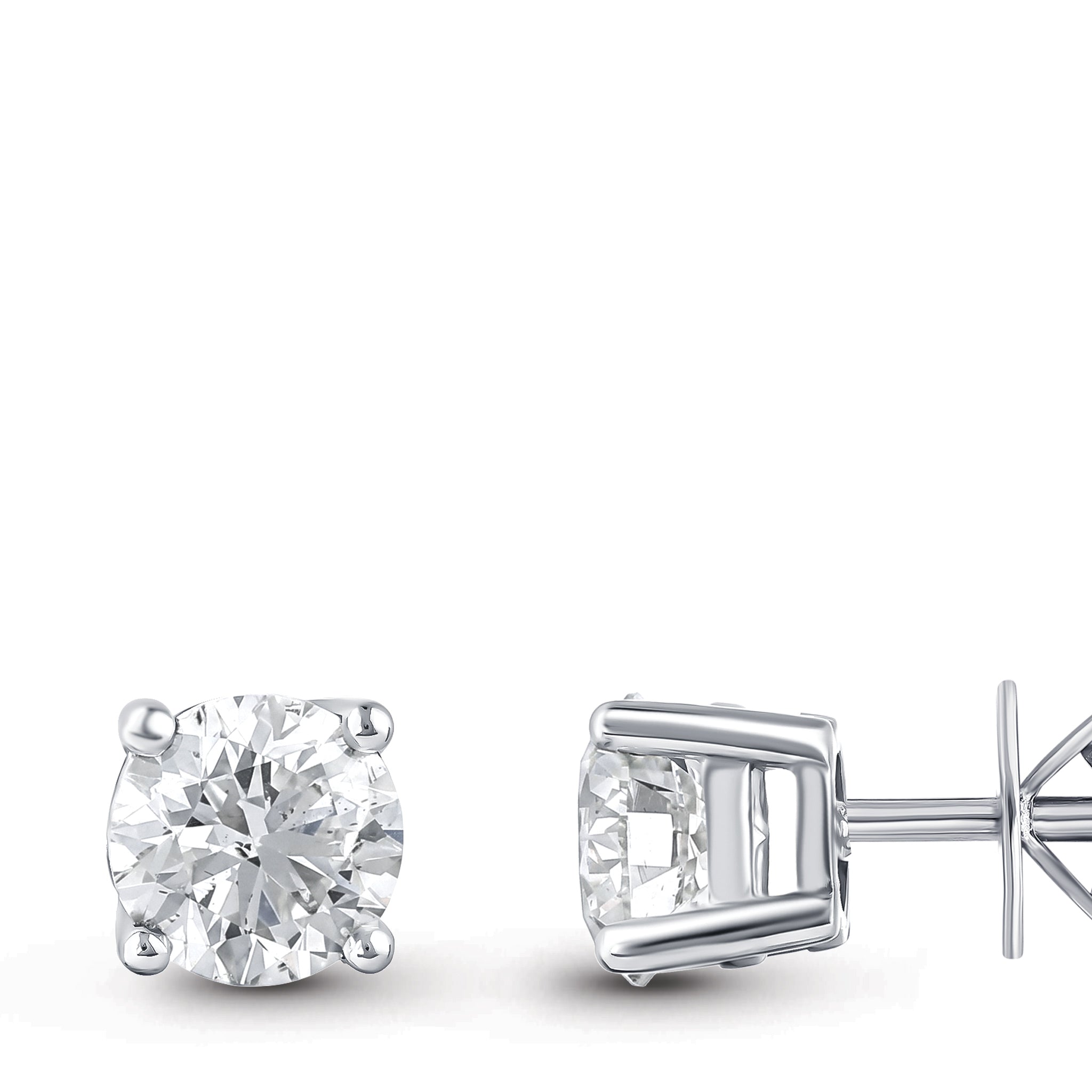 Diamond Solitaire Stud Earrings