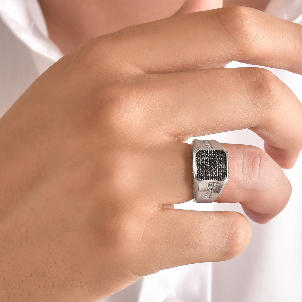 Men Silver Diamond Ring