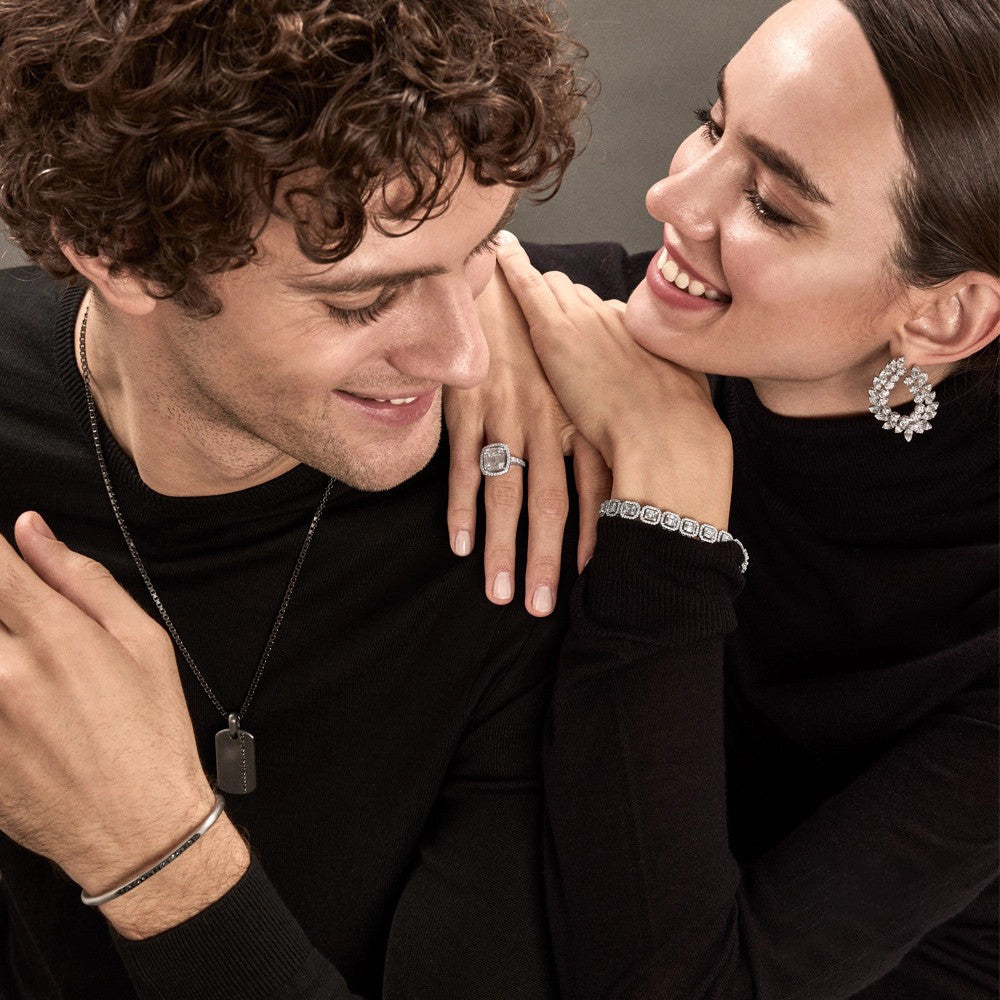 Silver Men Diamond Necklace