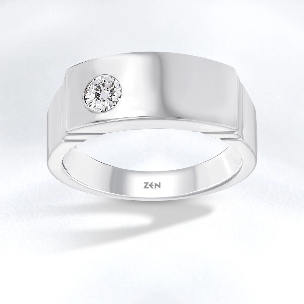 Men Silver Diamond Ring