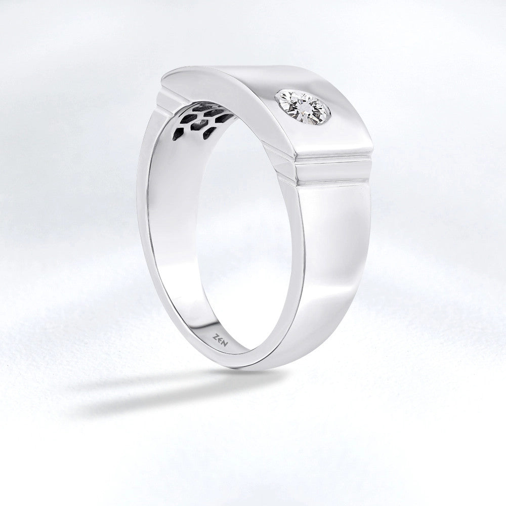 Men Silver Diamond Ring
