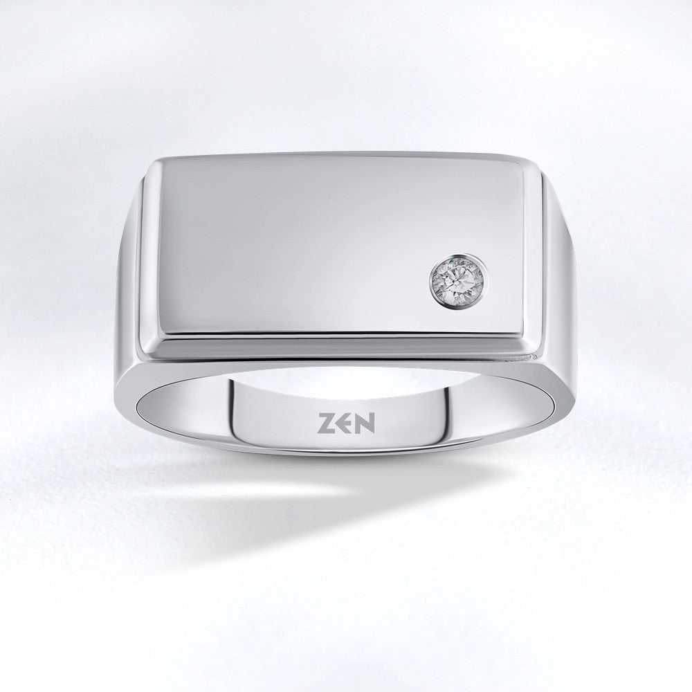 Men Silver Diamond Ring