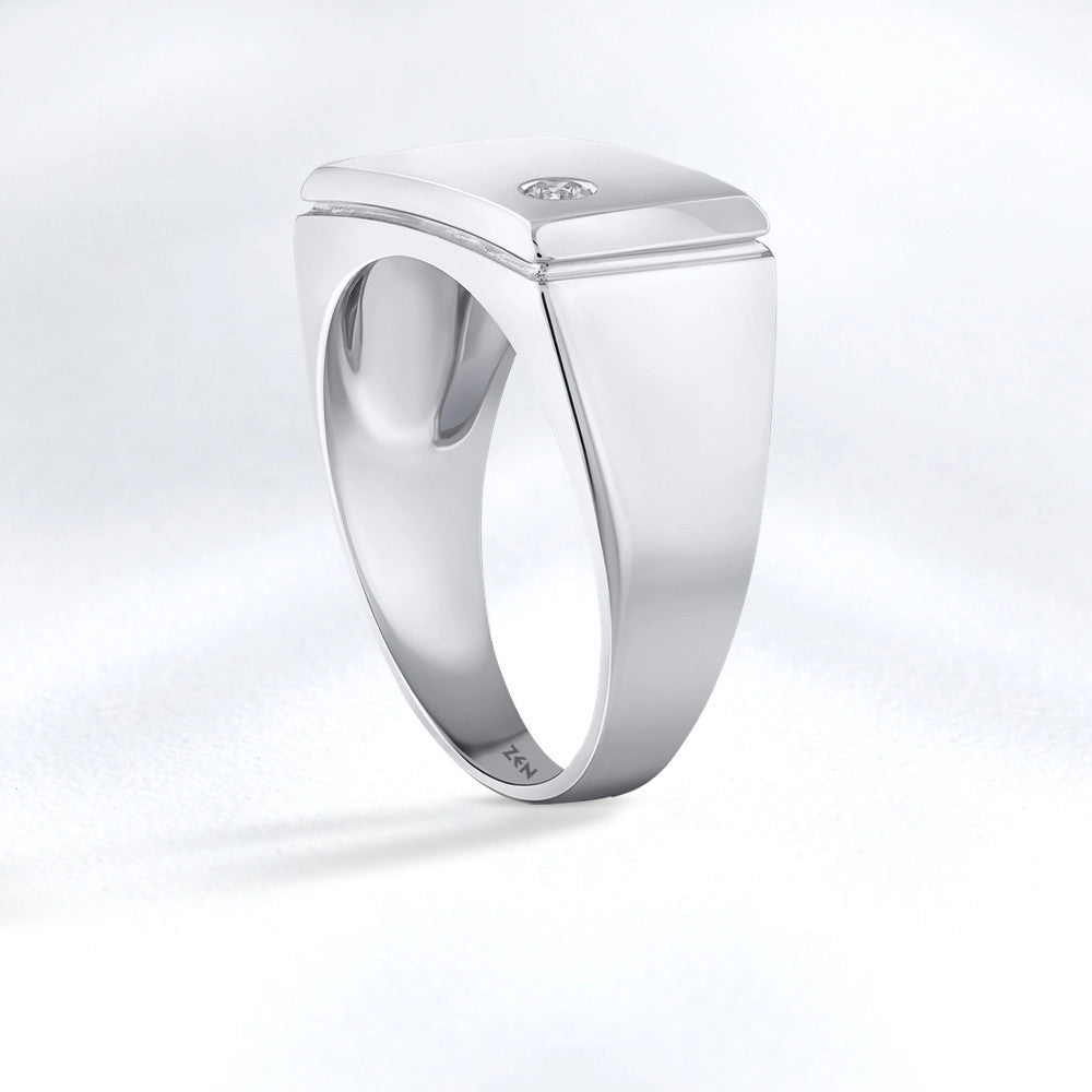 Men Silver Diamond Ring