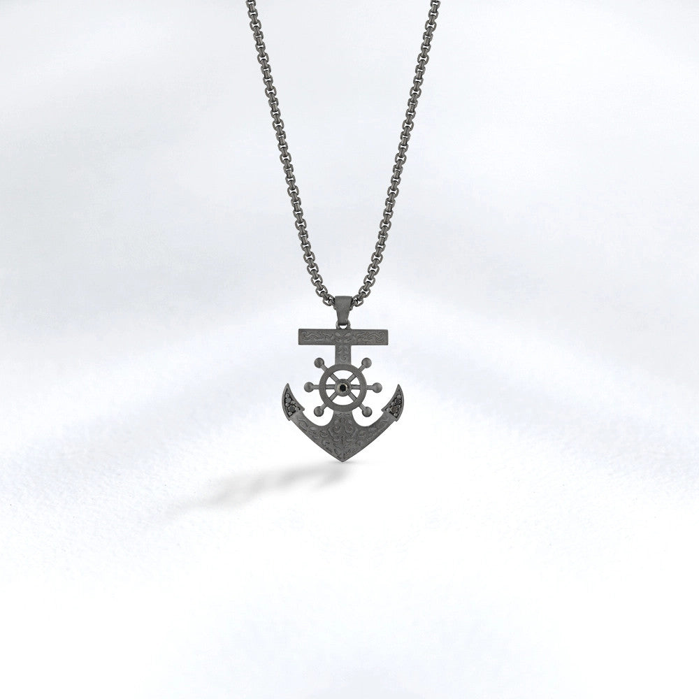 Men Silver Diamond Necklace