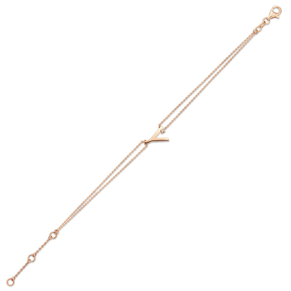 Diamond Initial Bracelet Y