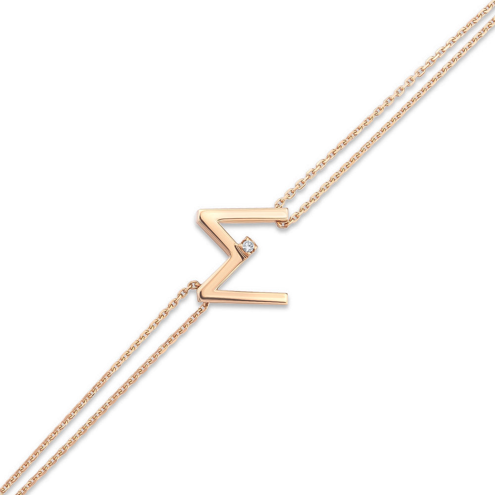 Diamond Initial Bracelet M