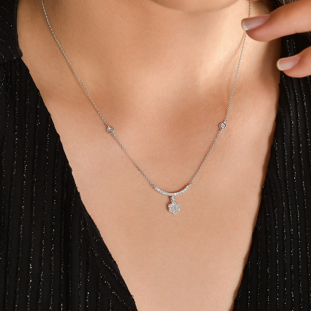 Halo Diamond Necklace