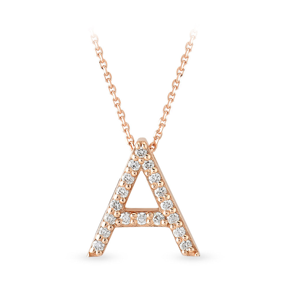 Diamond Initial Necklace A