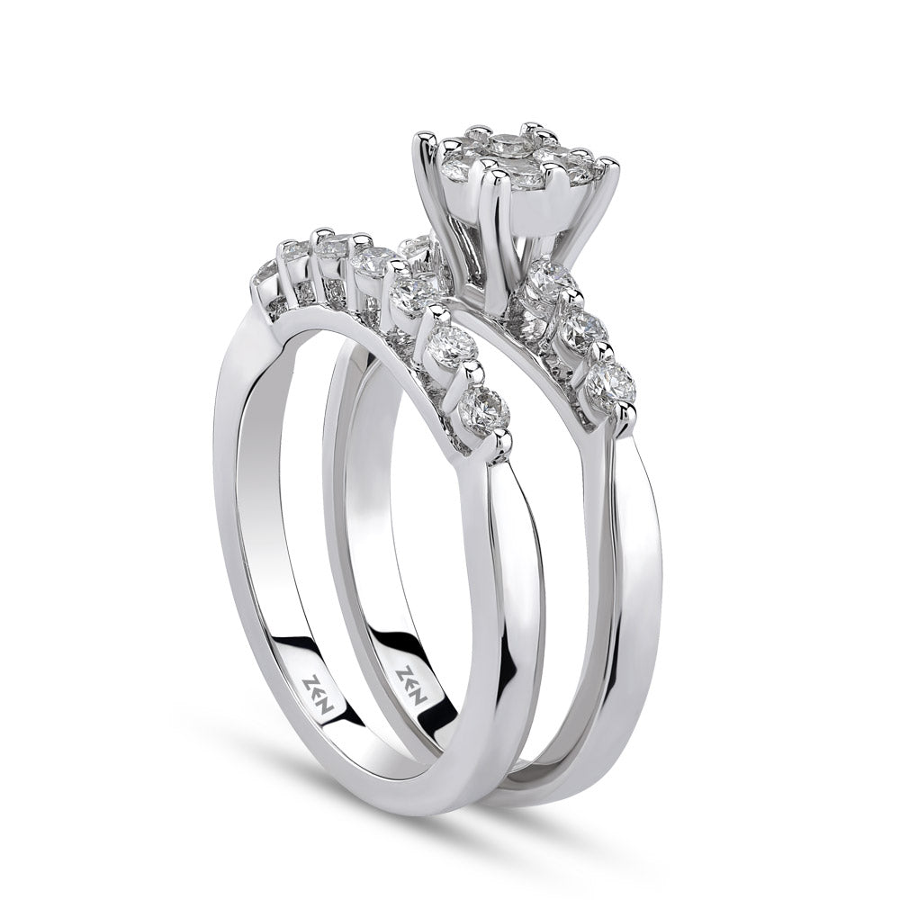 Twins Diamond Engagement Ring