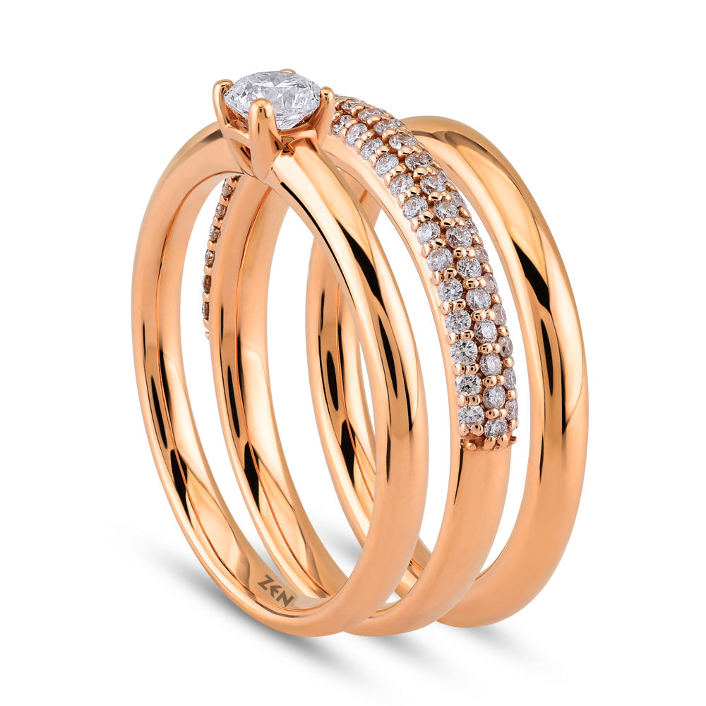 Three-Row Diamond Ring