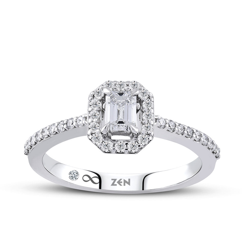Solitaire Octagon Diamond Ring