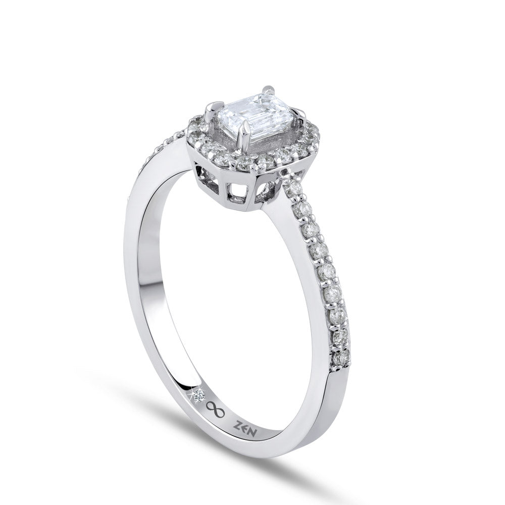 Solitaire Octagon Diamond Ring
