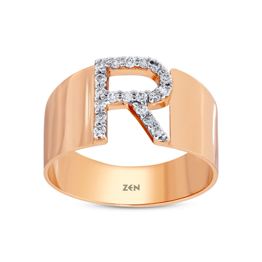 Diamond Initial Ring R