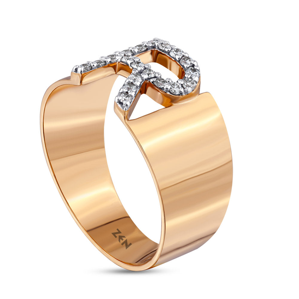 Diamond Initial Ring R