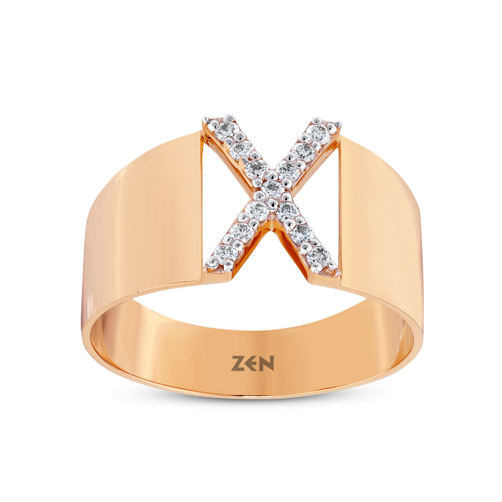 Diamond Initial Ring X