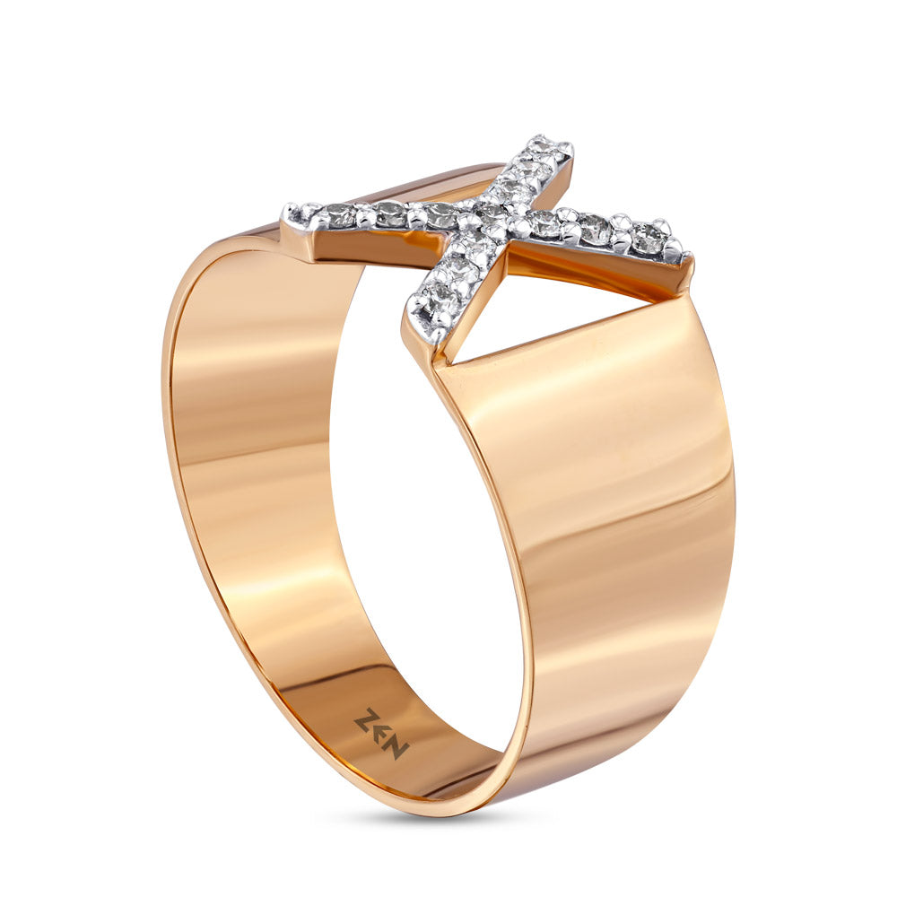 Diamond Initial Ring X