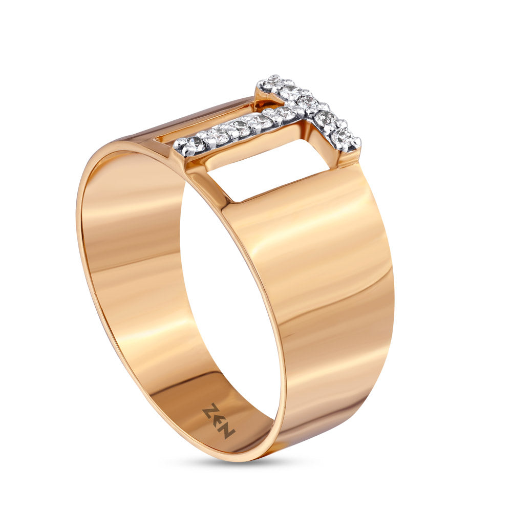 Diamond Initial Ring T