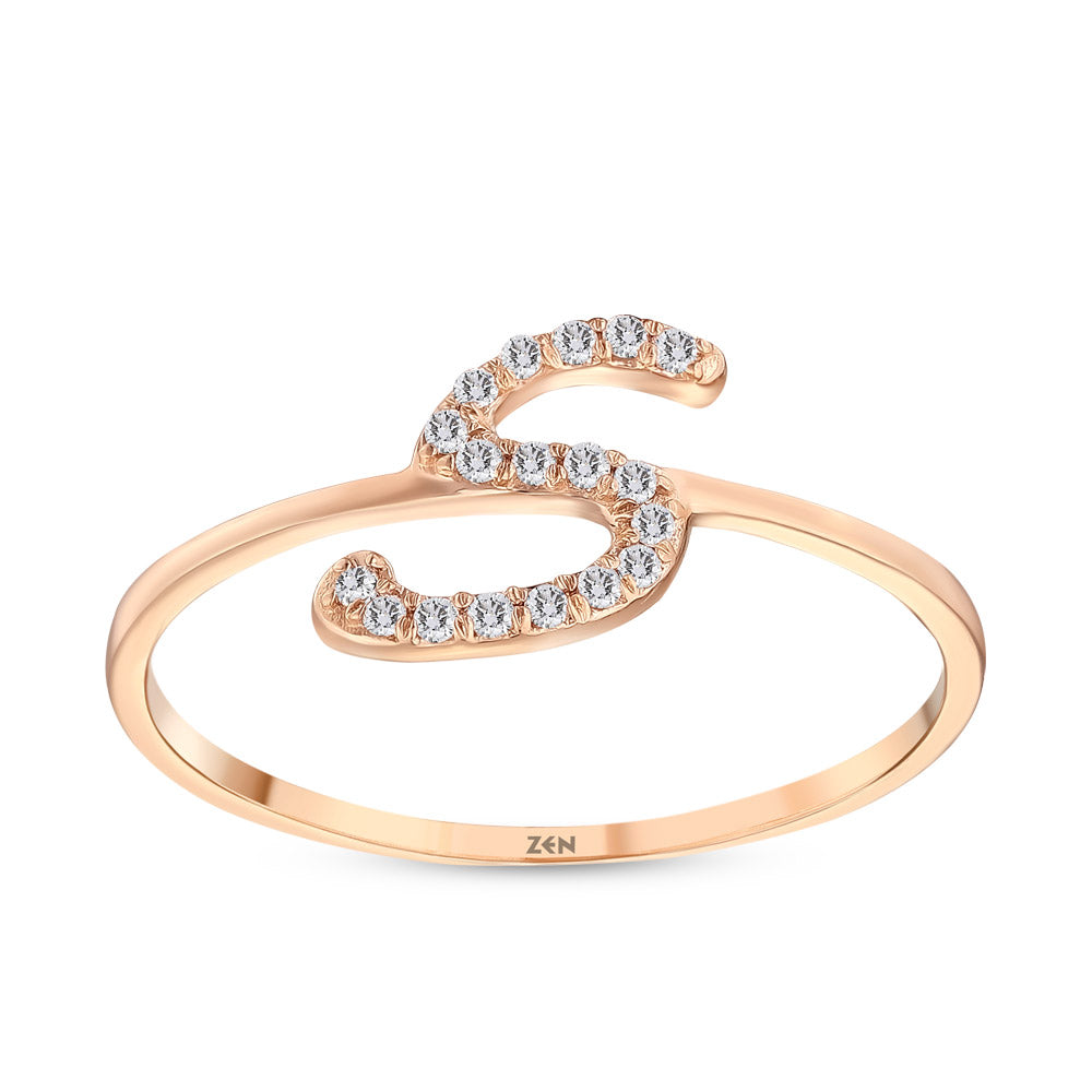 Diamond Initial Ring S