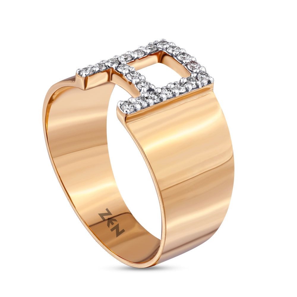 Diamond Initial Ring A