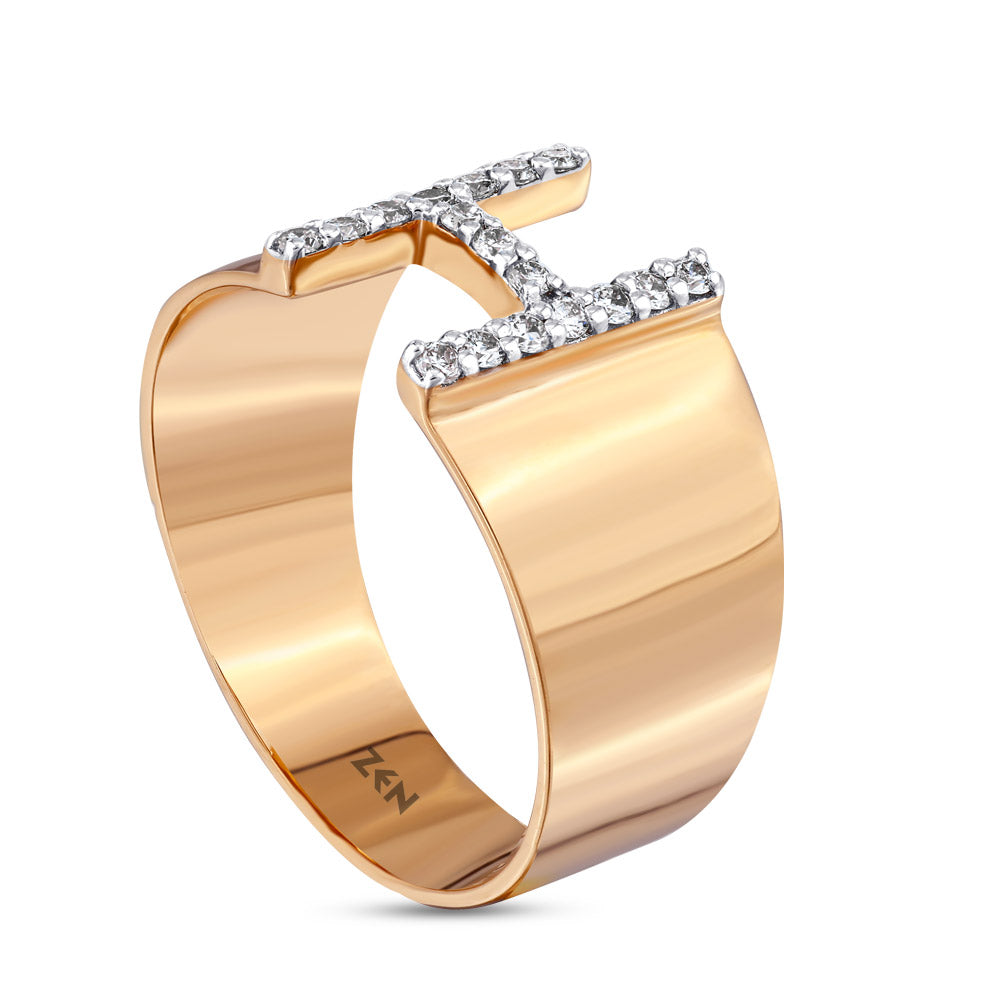 Diamond Initial Ring H