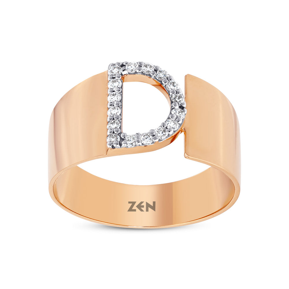 Diamond Initial Ring D