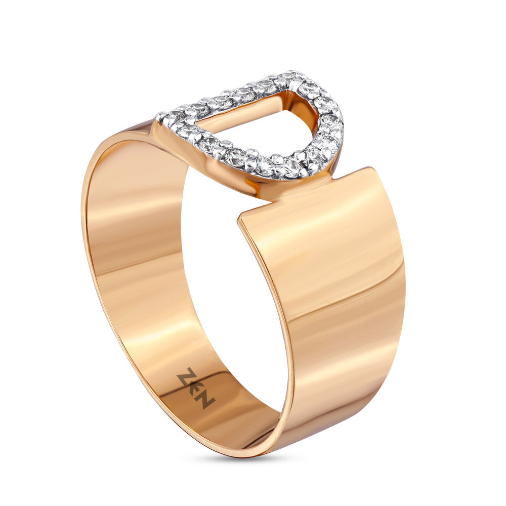 Diamond Initial Ring D