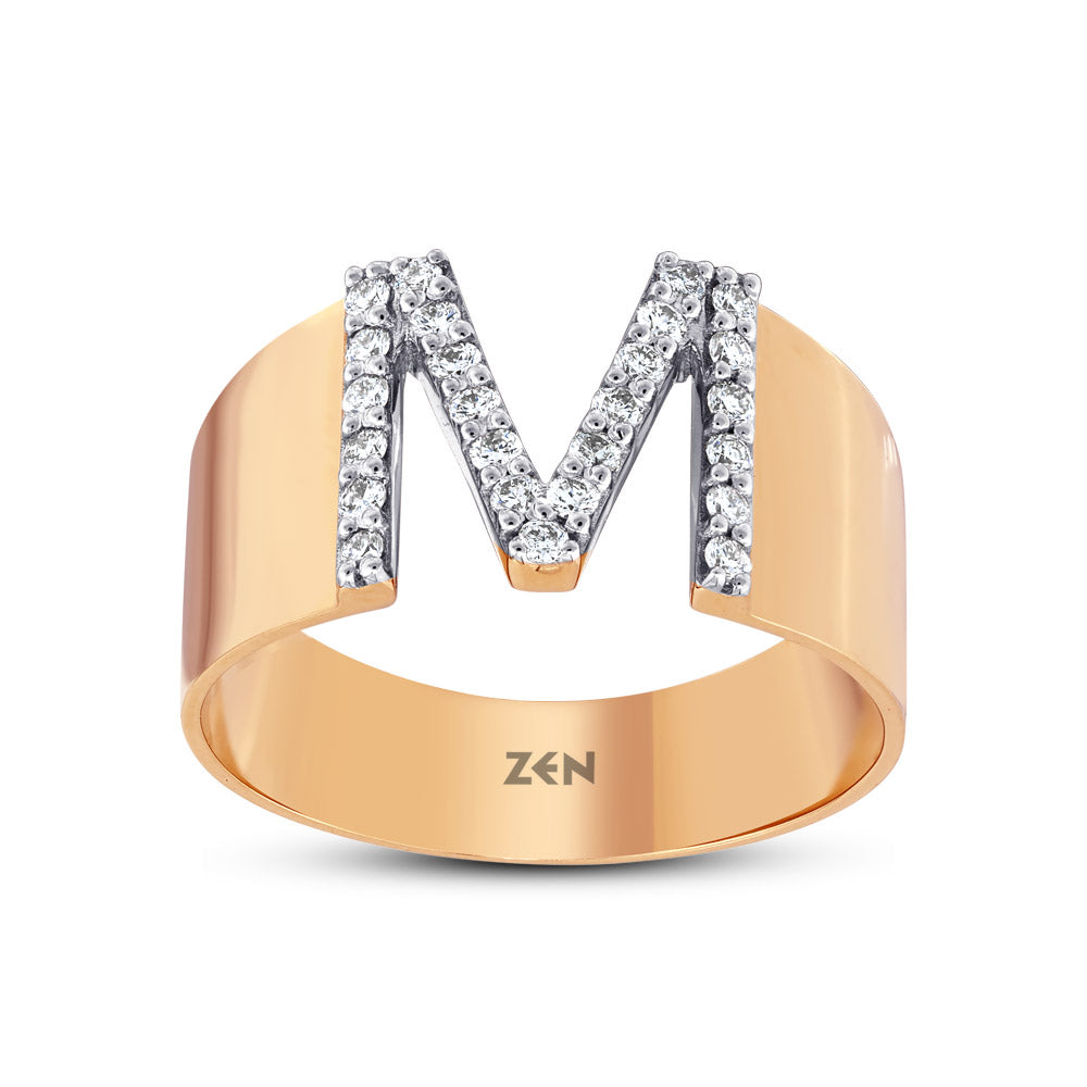 Diamond Initial Ring M