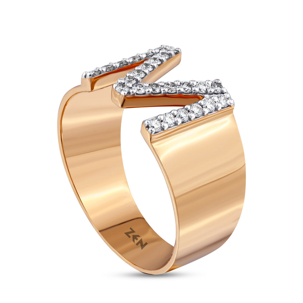 Diamond Initial Ring M