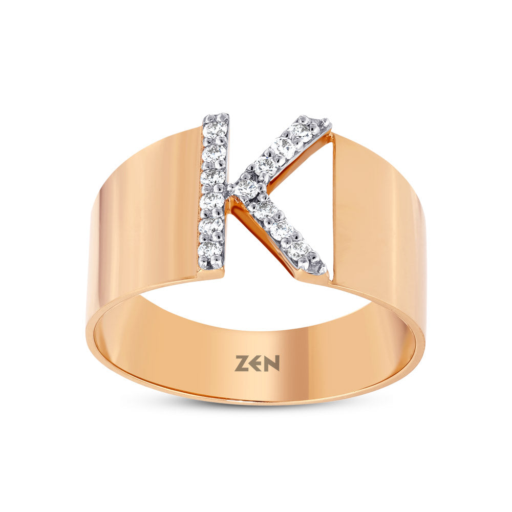 Diamond Initial Ring K