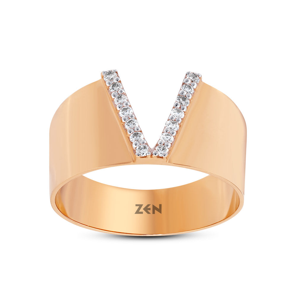 Diamond Initial Ring V