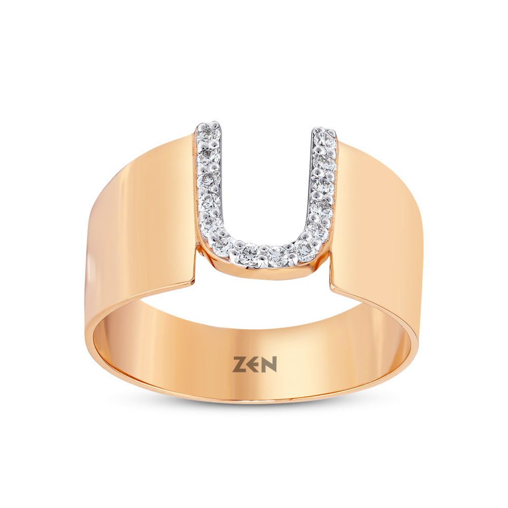 Diamond Initial Ring U