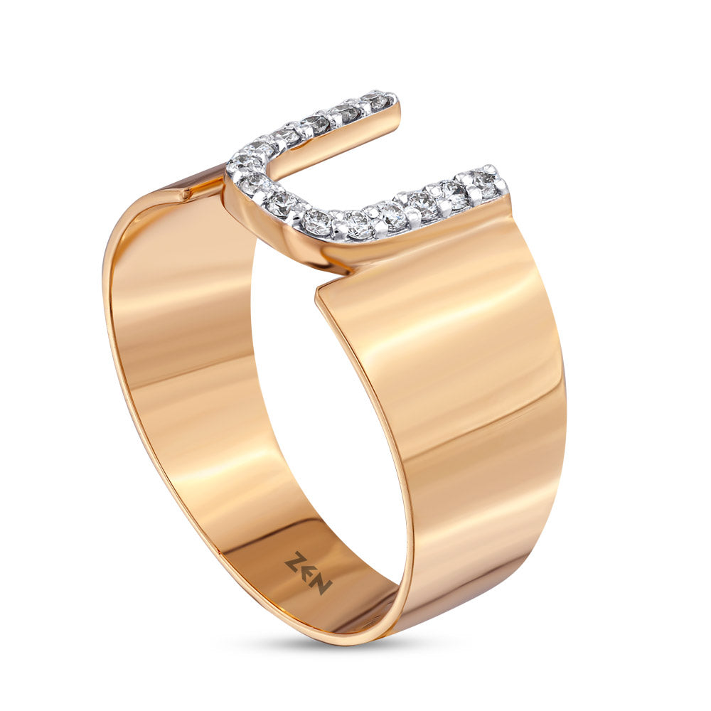 Diamond Initial Ring U