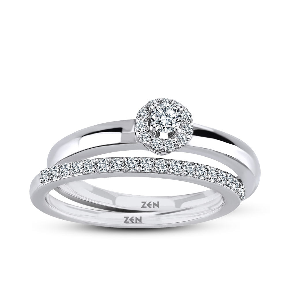 Twins Diamond Engagement Ring