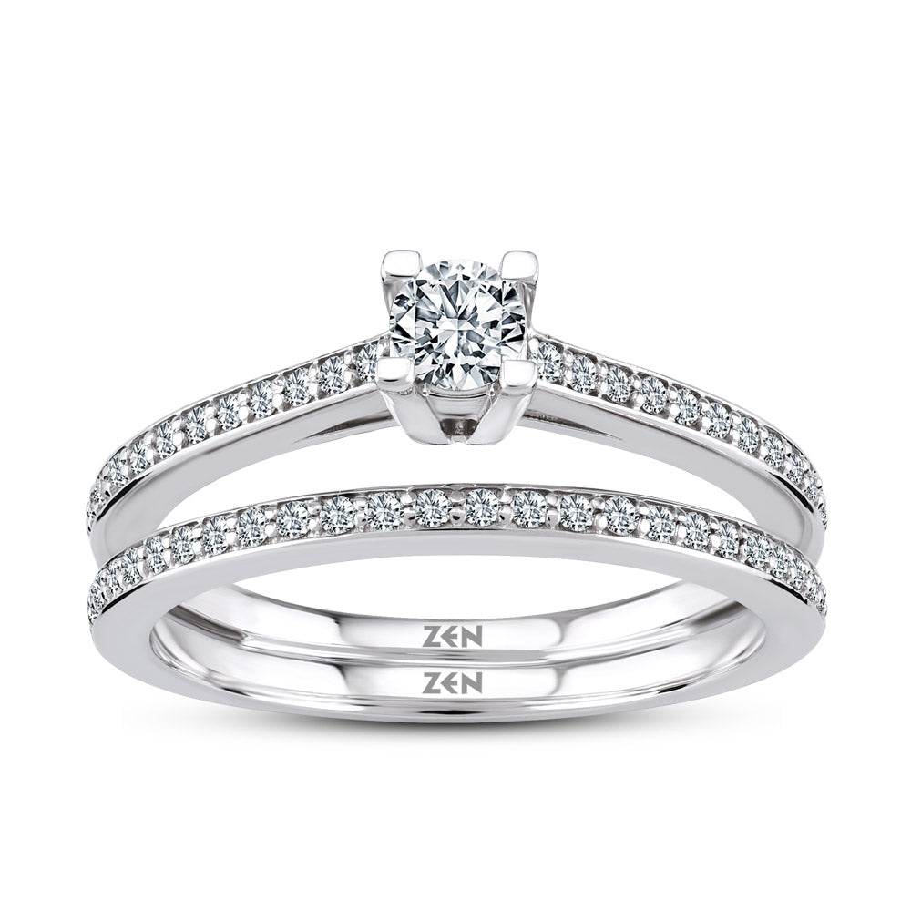 Twins Diamond Engagement Ring