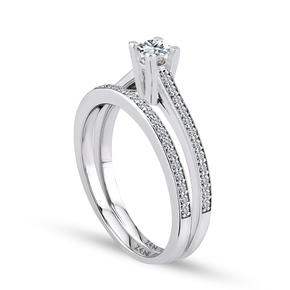 Twins Diamond Engagement Ring