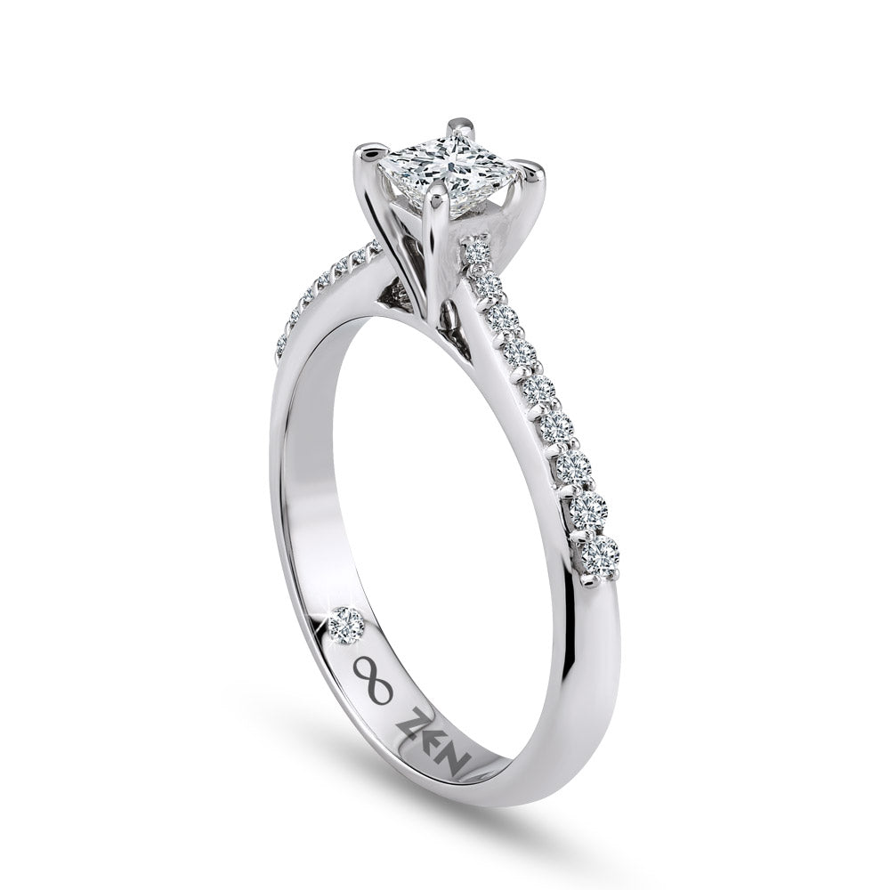 Sidestone Diamond Engagement Ring