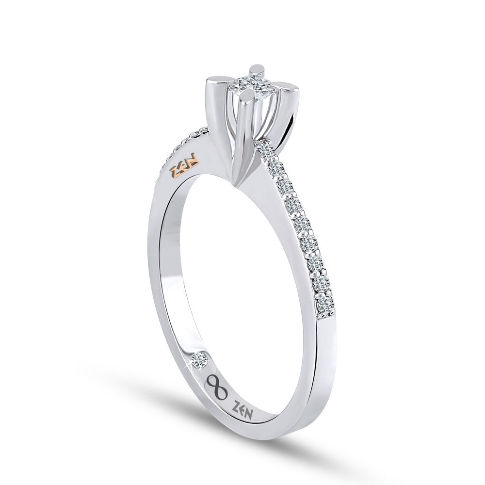 Sidestone Diamond Engagement Ring