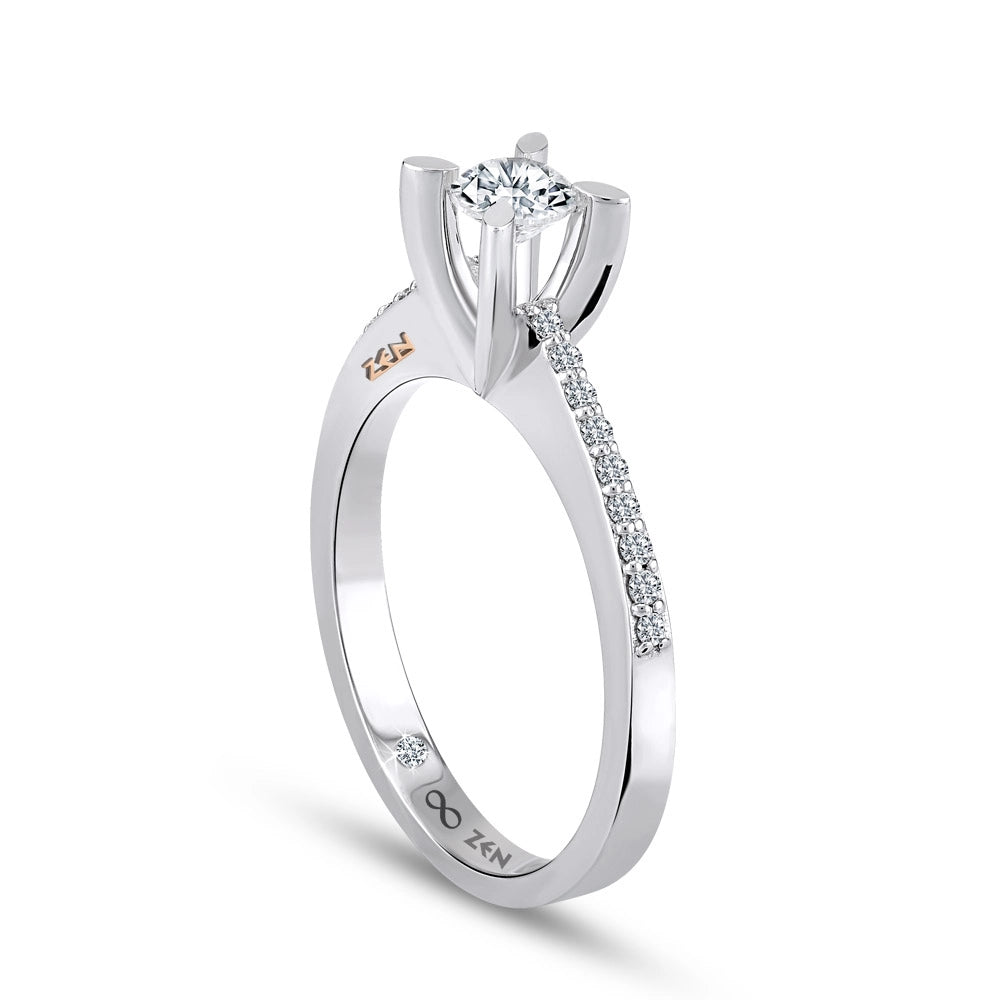 Sidestone Diamond Engagement Ring