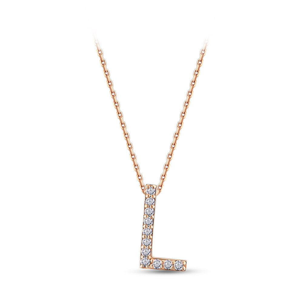 Diamond Initial Necklace L