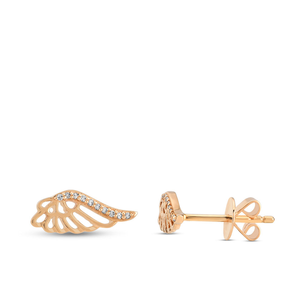 Angel Wing Diamond Stud Earrings