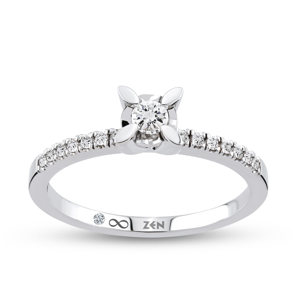 Sidestone Diamond Engagement Ring
