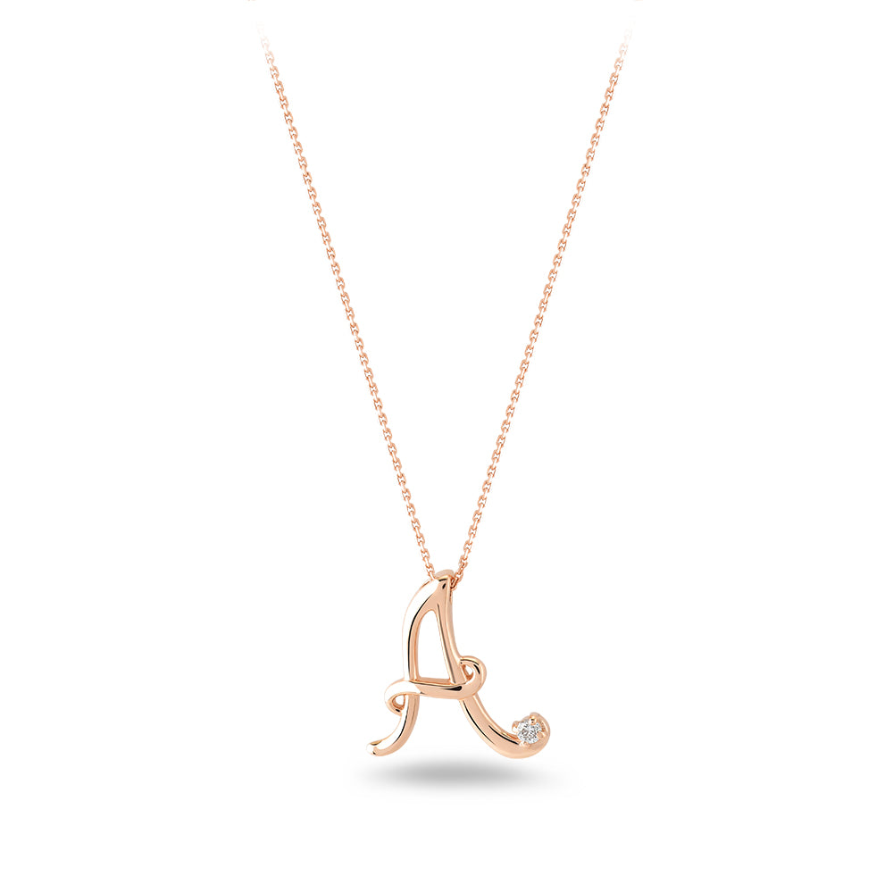 Diamond Initial Necklace A