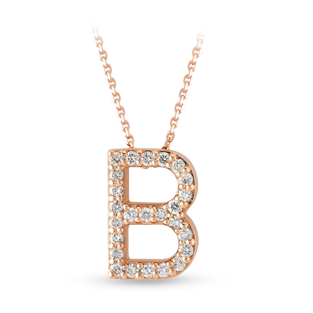 Diamond Initial Necklace B
