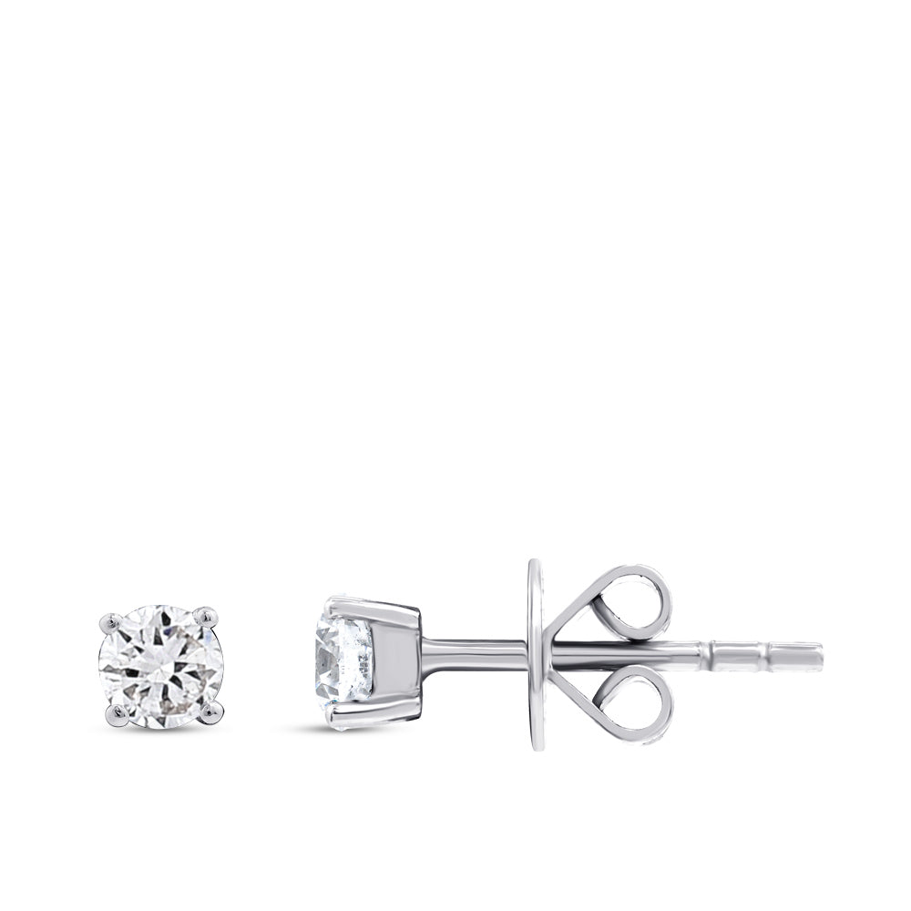 Solitaire Diamond Stud Earrings