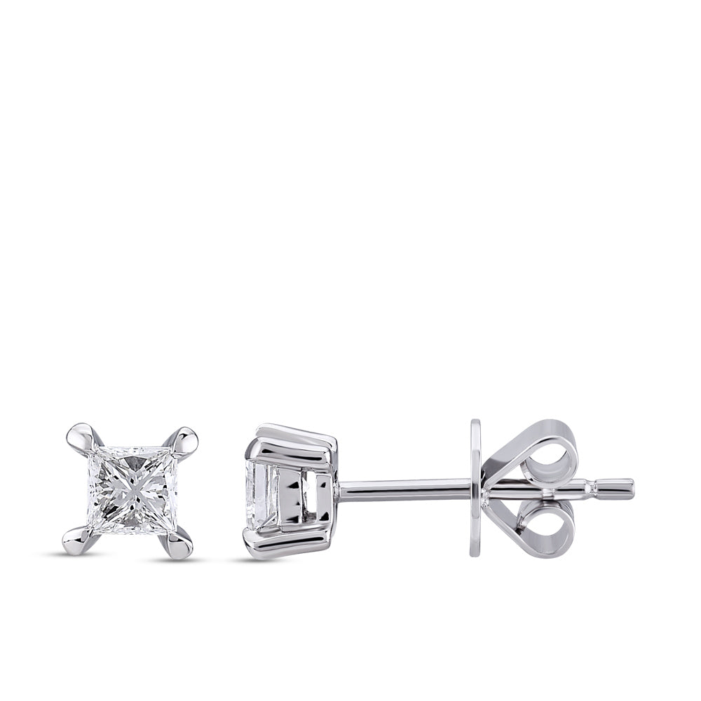 Solitaire Diamond Stud Earrings